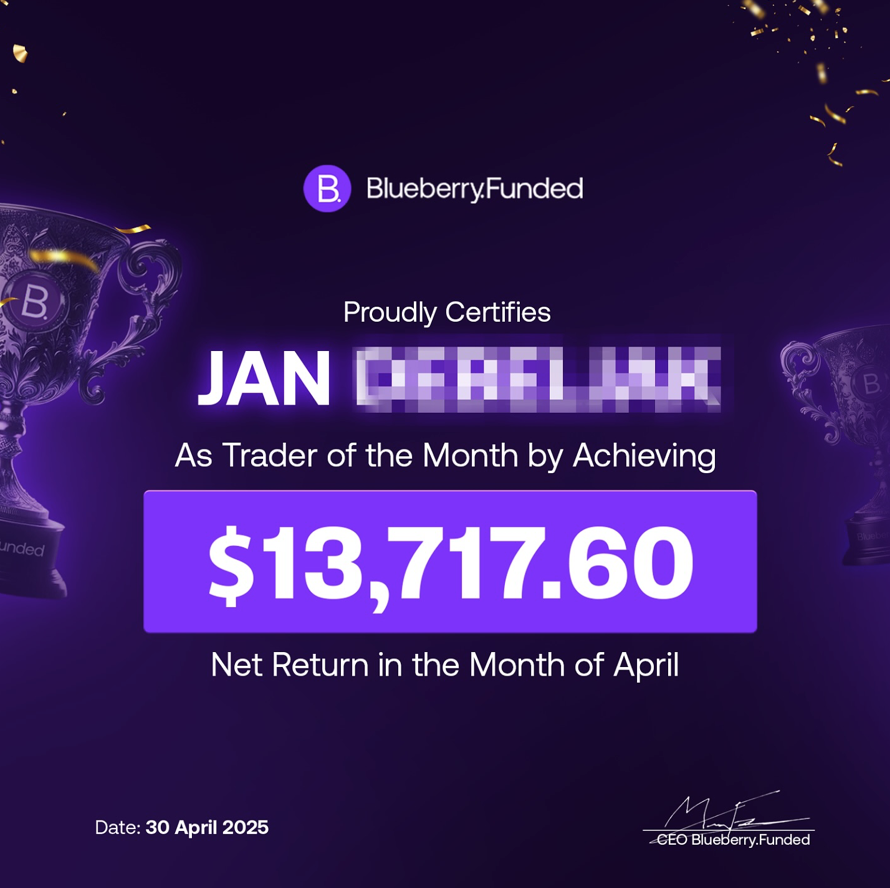 Blueberry Funded has proudly announced Jan as the Trader of the Month for April 2025. Read all about it.